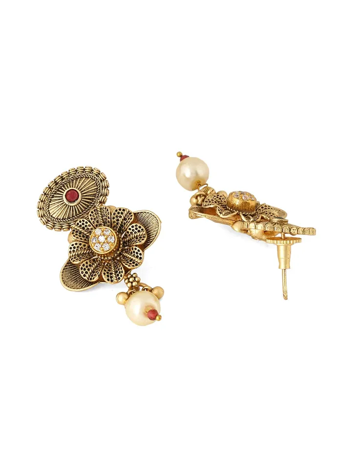 Bracelets Yellow Chimes Yellow Chimes Jewellery Set for Women Gold Toned Crystal Studded with Beads Peacock Designed Choker Necklace Set with Earrings for Women and Girls