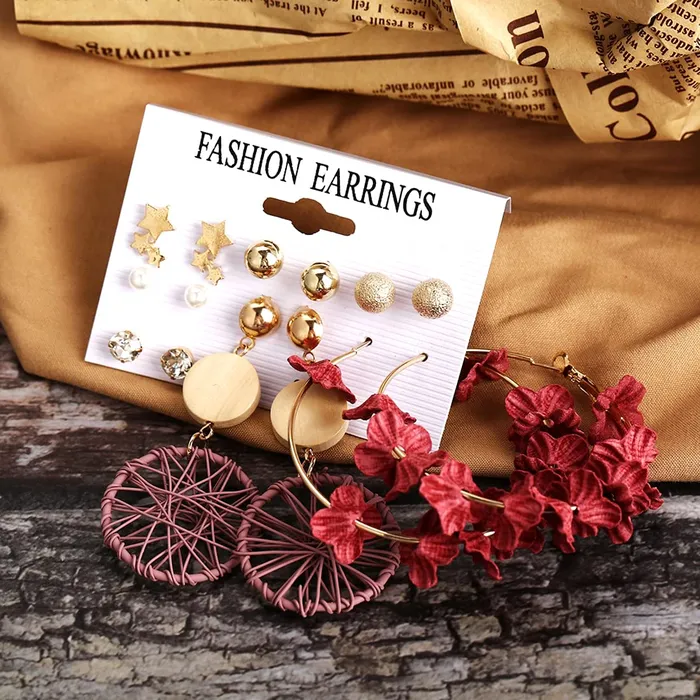 Bracelets Yellow Chimes Yellow Chimes Latest Fashion Gold Plated Geometric Design Dangle Earrings for Women and Girls Design 13