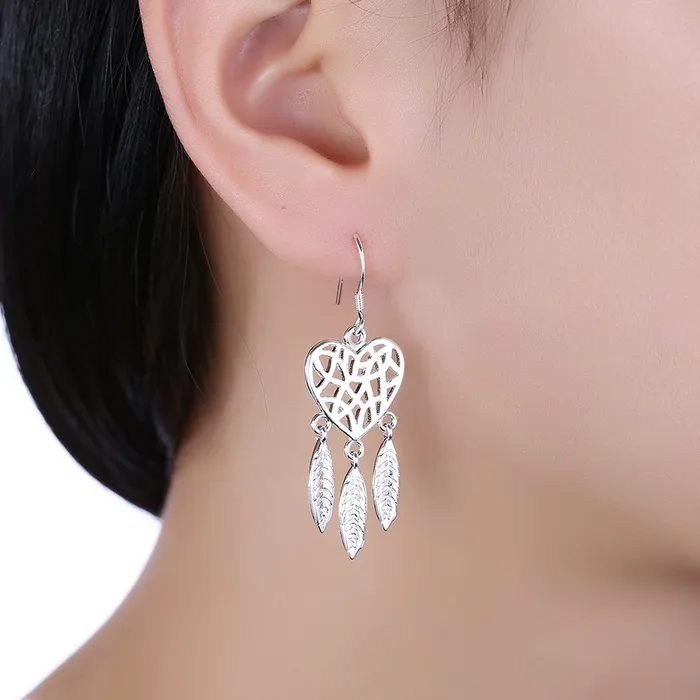 Bracelets Yellow Chimes Yellow Chimes Silver Plated Dangler Heart Earrings for Women Girls