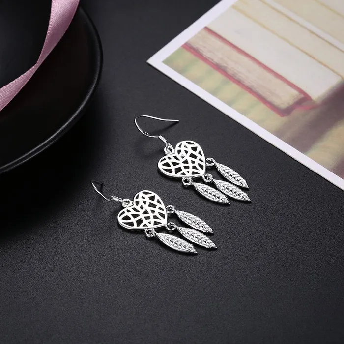Bracelets Yellow Chimes Yellow Chimes Silver Plated Dangler Heart Earrings for Women Girls