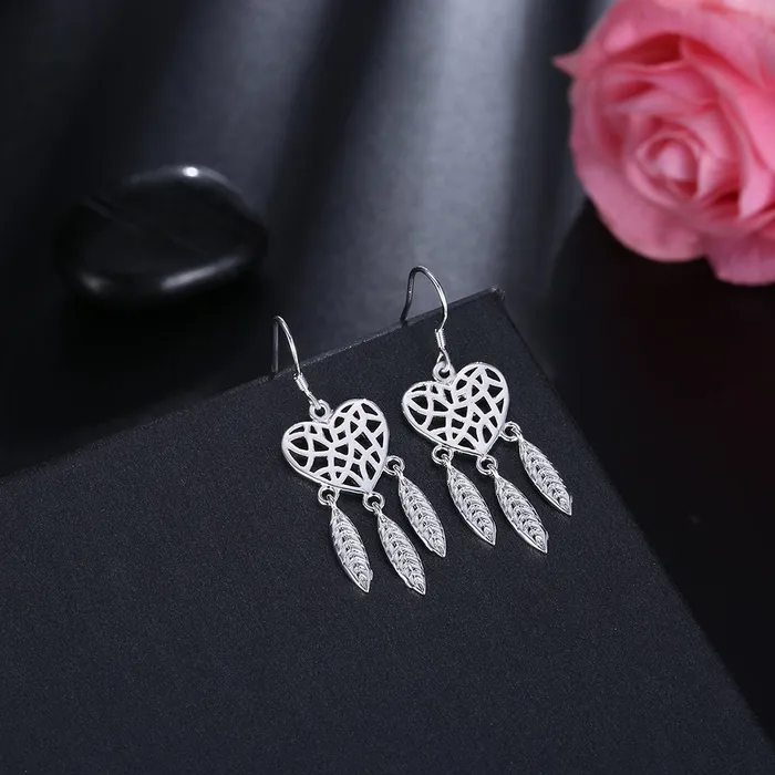 Bracelets Yellow Chimes Yellow Chimes Silver Plated Dangler Heart Earrings for Women Girls