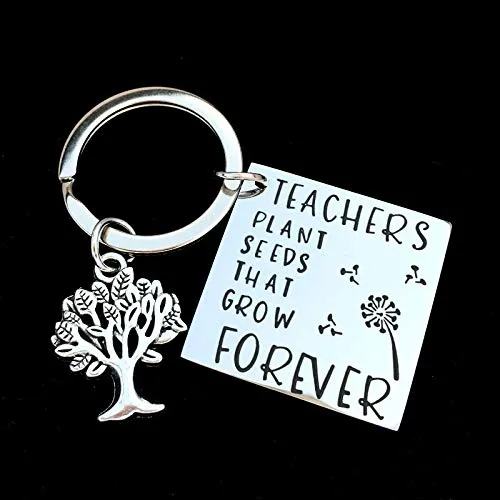 Bracelets Yellow Chimes Yellow Chimes Teachers Plant Seeds That Grow Forever Message Keychain Pendant with ChainGift for TeachersTeachers Day GiftTeachers Birthday Gift