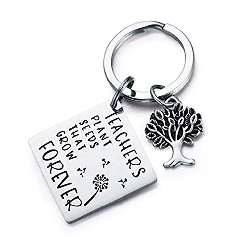 Bracelets Yellow Chimes Yellow Chimes Teachers Plant Seeds That Grow Forever Message Keychain Pendant with ChainGift for TeachersTeachers Day GiftTeachers Birthday Gift