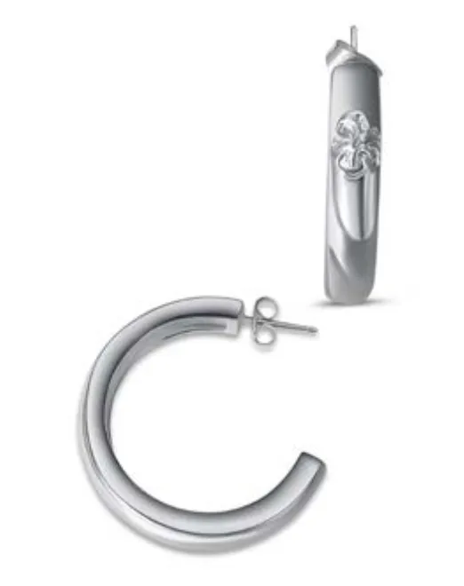 briwok Midi Hibiscus Hoop Earrings briwok Midi Hibiscus Hoop Earrings