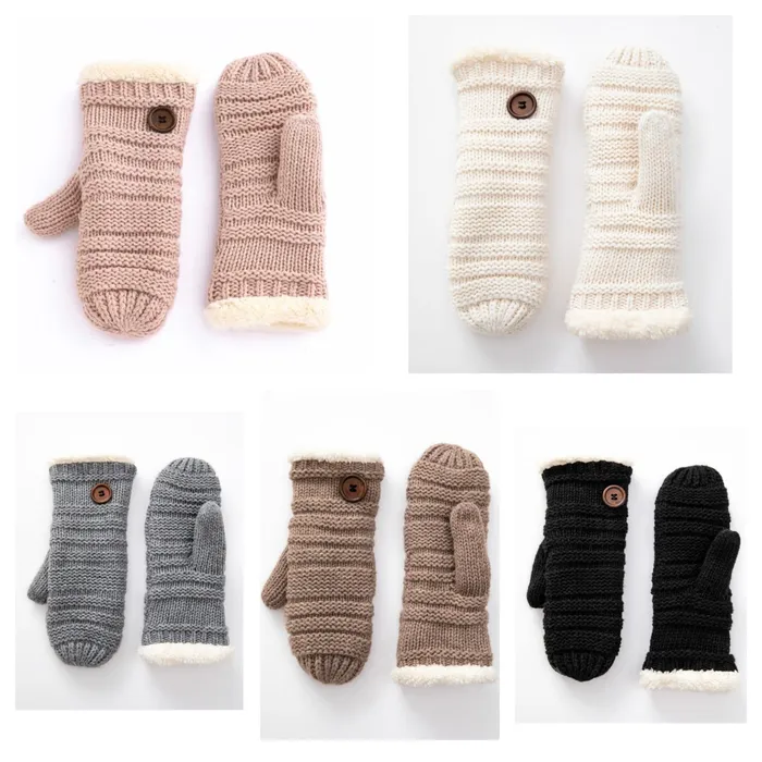 Button Fleece Winter Mittens Candlewick Gift Shop Earrings
