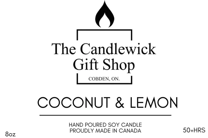 Candlewick Gift Shop Coconut Lemon 8oz Cobden Candle Earrings