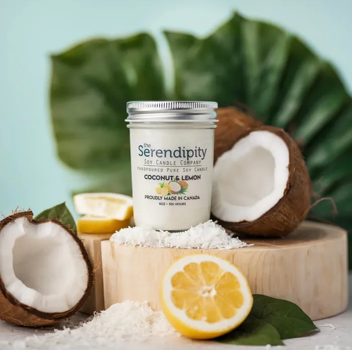 Candlewick Gift Shop Coconut Lemon 8oz Cobden Candle Earrings