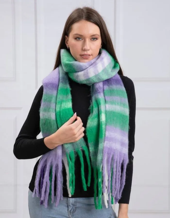 Candlewick Gift Shop Earrings Lavender Green Winter Scarf