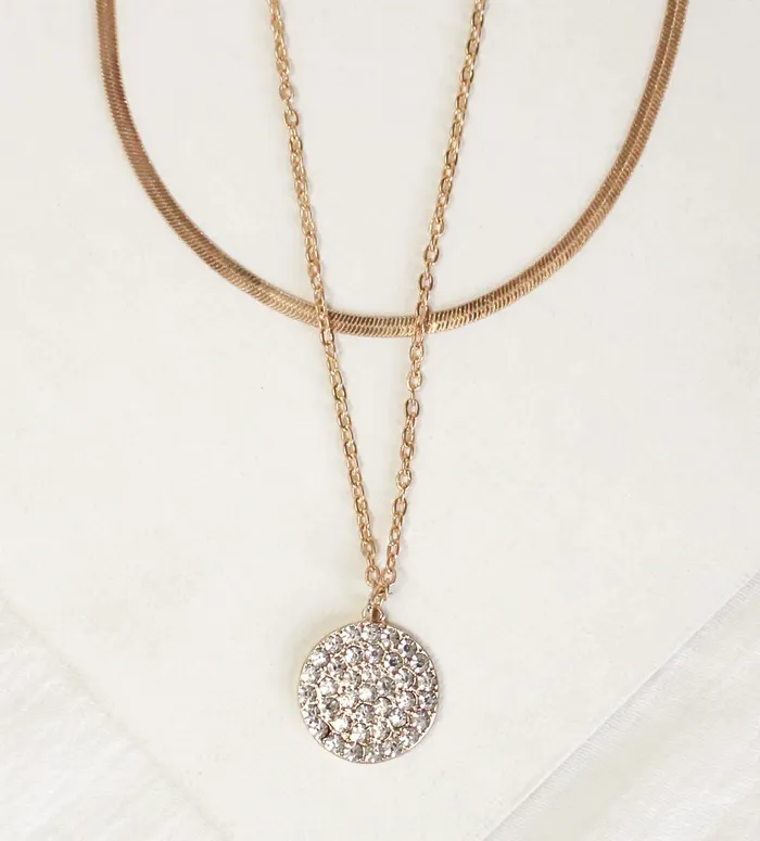 Candlewick Gift Shop Necklaces Short Necklace Double Chain wCircles Gold