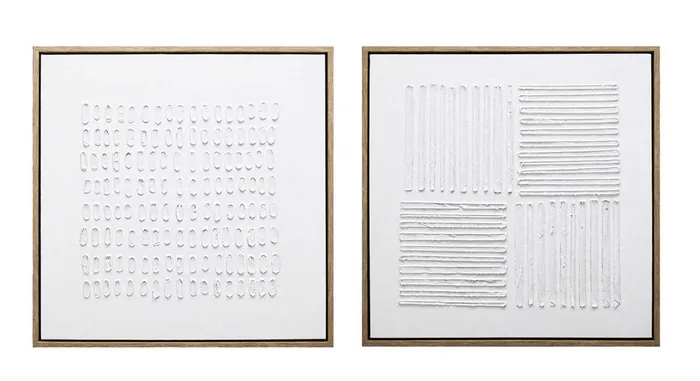 Candlewick Gift Shop Rings White Abstract Wall Art Set2 Pick Up Only