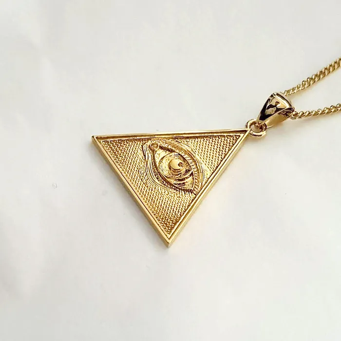 carre dor Necklaces 18k 14k gold triangle eye of providence pendant necklace 2