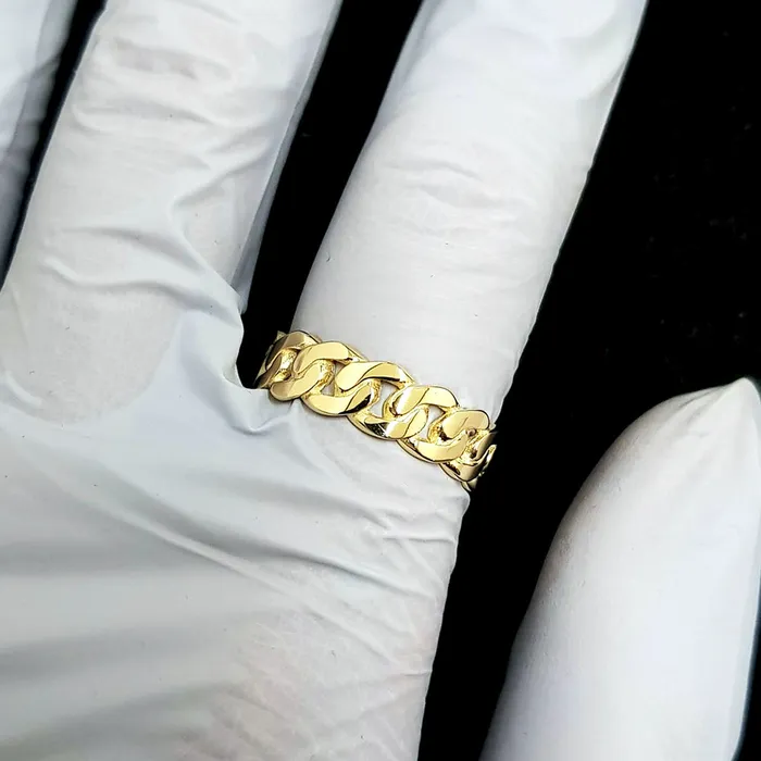 carre dor Rings 14k 18k gold cuban chain ring 1 S 6mm