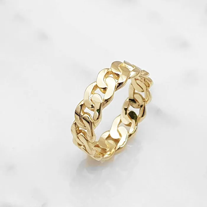 carre dor Rings 14k 18k gold cuban chain ring 1 S 6mm