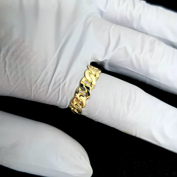 carre dor Rings 14k 18k gold cuban chain ring 1 S 6mm