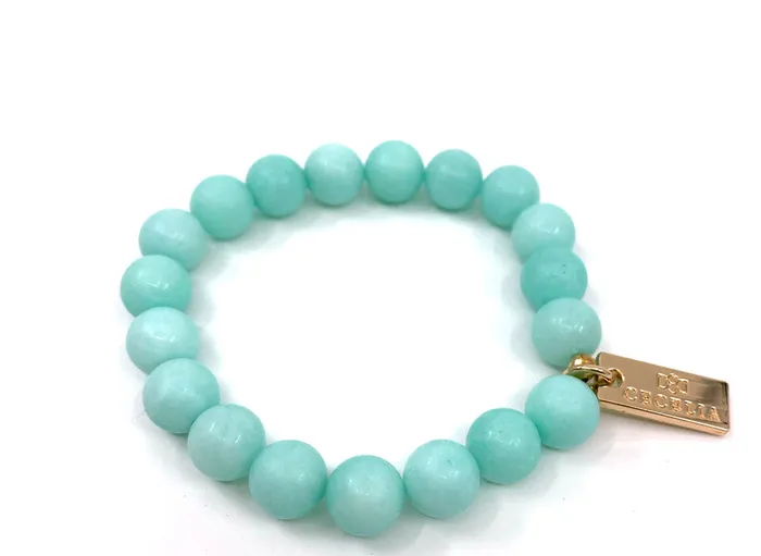 Cecelia Designs Jewelry Jade Aqua Edelstein Armband matt 10mm Cecelia Designs Jewelry Earrings