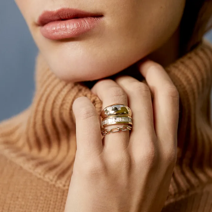 Celestial Diamonds Large Half Dome Ring Adina Reyter Rings