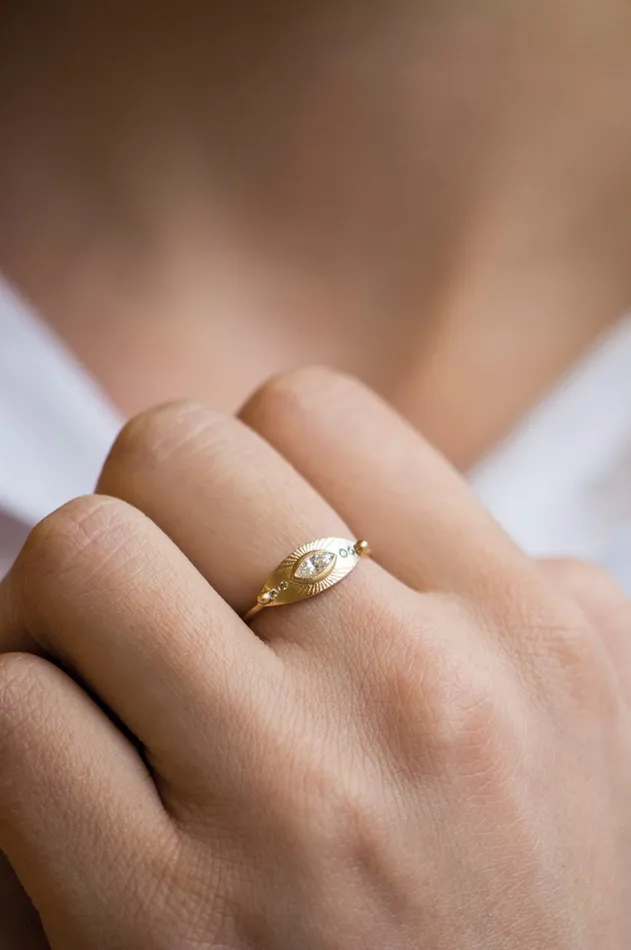 Celine Daoust Rings Large Sun Eye Diamond Ring