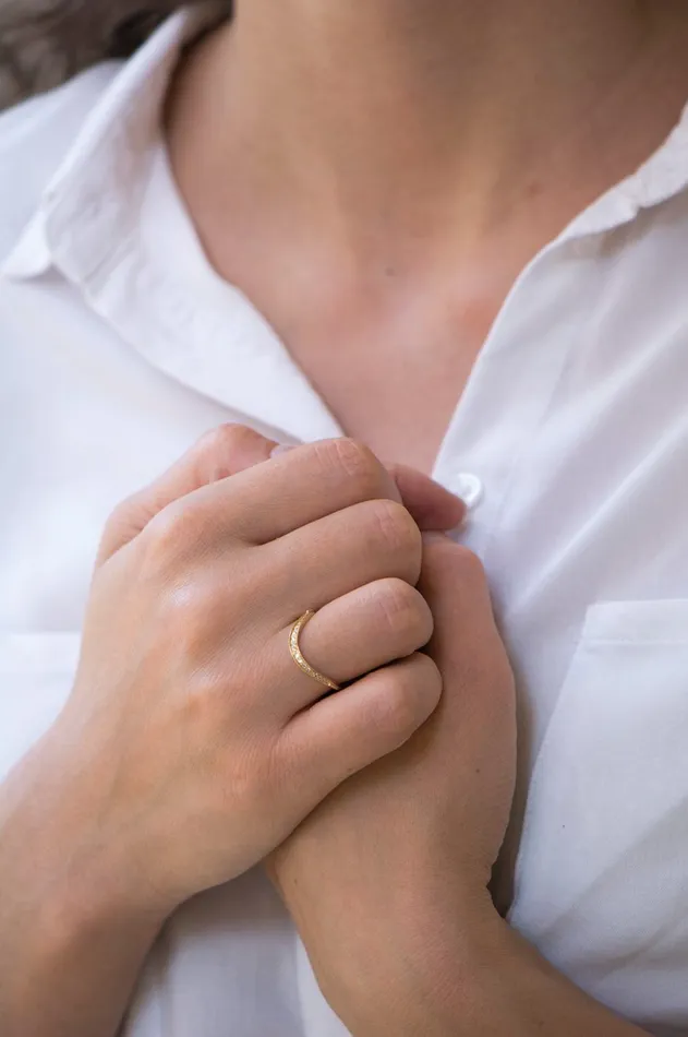 Celine Daoust Simple Wave Diamonds Ring Rings