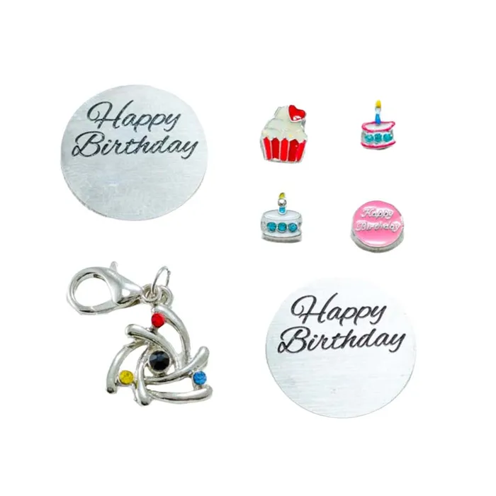 Charm Necklaces BATH0004HAPPYBDAY Charm Drop Happy Birthday