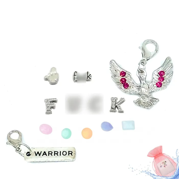 Charm Necklaces Charm Drop F Bomb BATH0004FBOMB