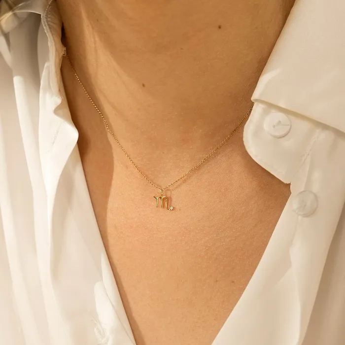 Charm Necklaces SCORPIO Zodiac Charm With Diamond AURELIE GI