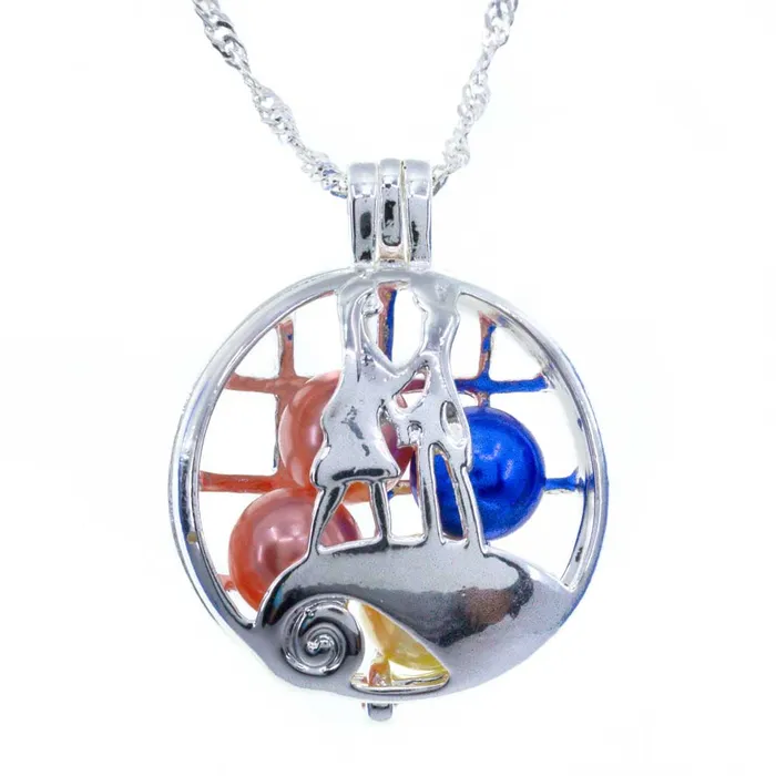 CPSP212 Necklaces Cage Pendant Silver Plated Nightmare Before Christmas Jack Skellington and Sally with Beads CPSP212 Necklaces Cage Pendant Silver Plated Nightmare Before Christmas Jack Skellington and Sally with Beads