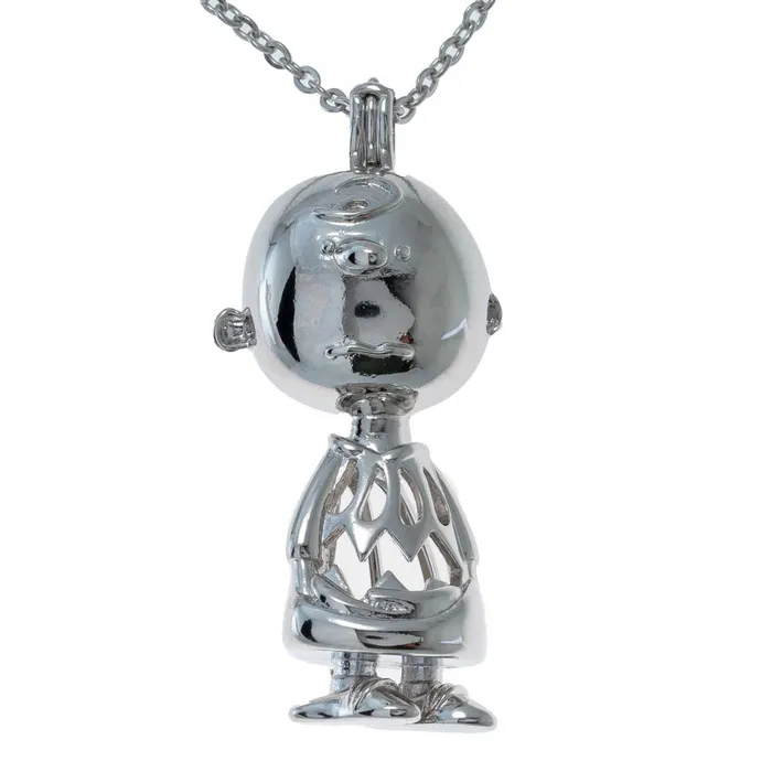CPSP266 Necklaces Cage Pendant Silver Plated Charlie Brown with Chain