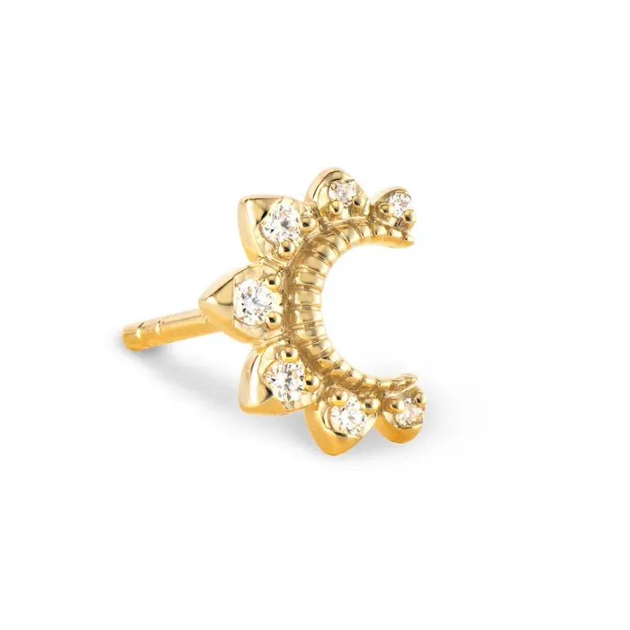 Crescent Moon Stud Three Stories Jewelry Earrings