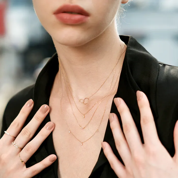 CRESSIDA Floating Triple Diamond Necklace AURELIE GI Necklaces