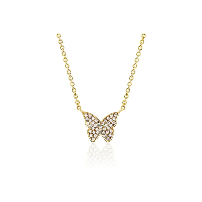 Diamond Butterfly Necklace ef collection Necklaces