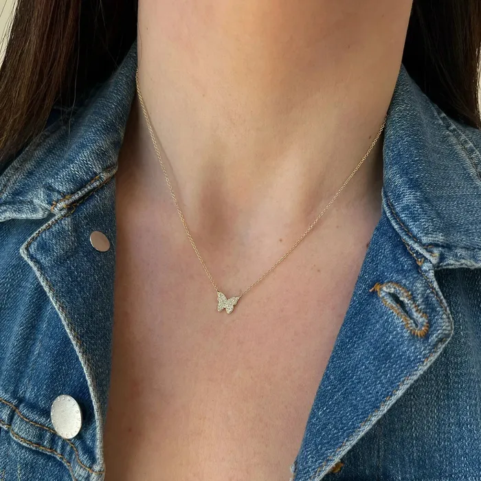 Diamond Butterfly Necklace ef collection Necklaces