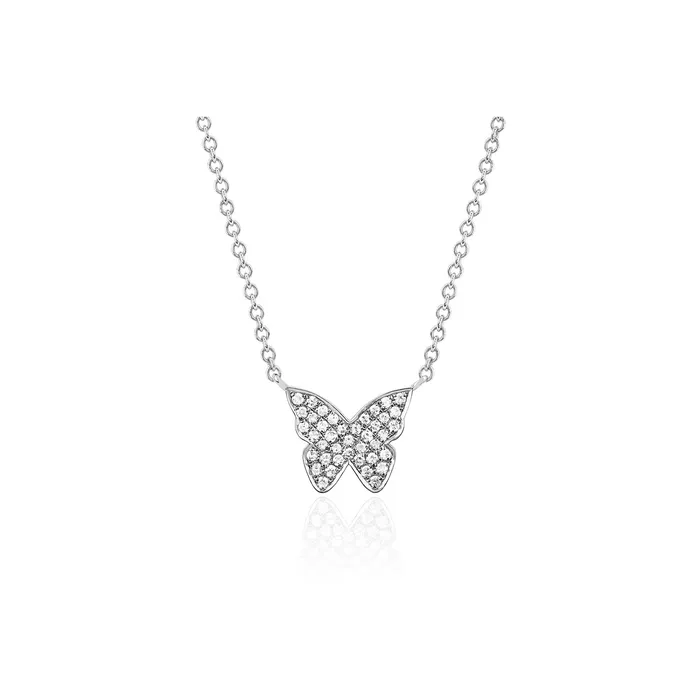 Diamond Butterfly Necklace ef collection Necklaces