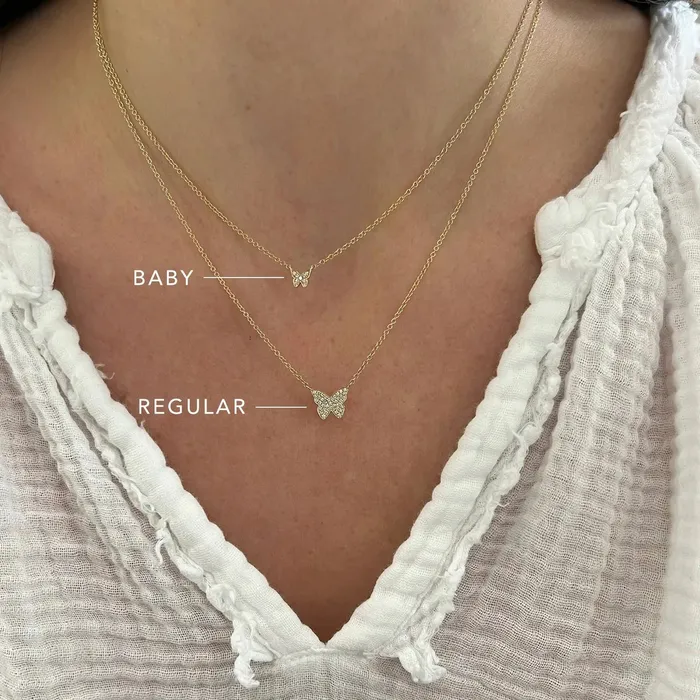 Diamond Butterfly Necklace ef collection Necklaces