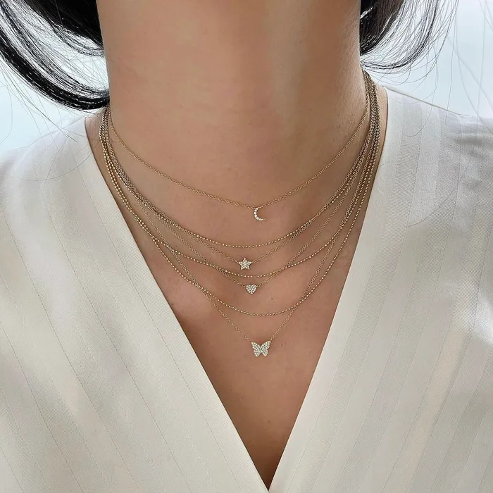 Diamond Butterfly Necklace ef collection Necklaces