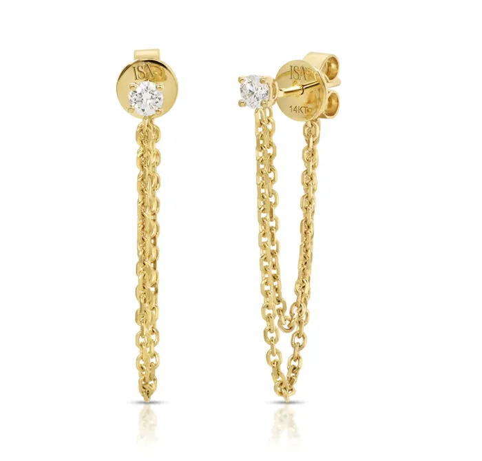 DIAMOND CHAIN STUDS Isa Grutman Necklaces