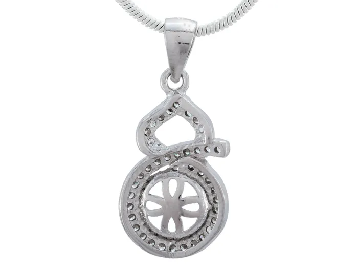 DIY Mount Pendant 925 Sterling Silver 8 Shape Rhinestone MPST045 Necklaces DIY Mount Pendant 925 Sterling Silver 8 Shape Rhinestone MPST045 Necklaces