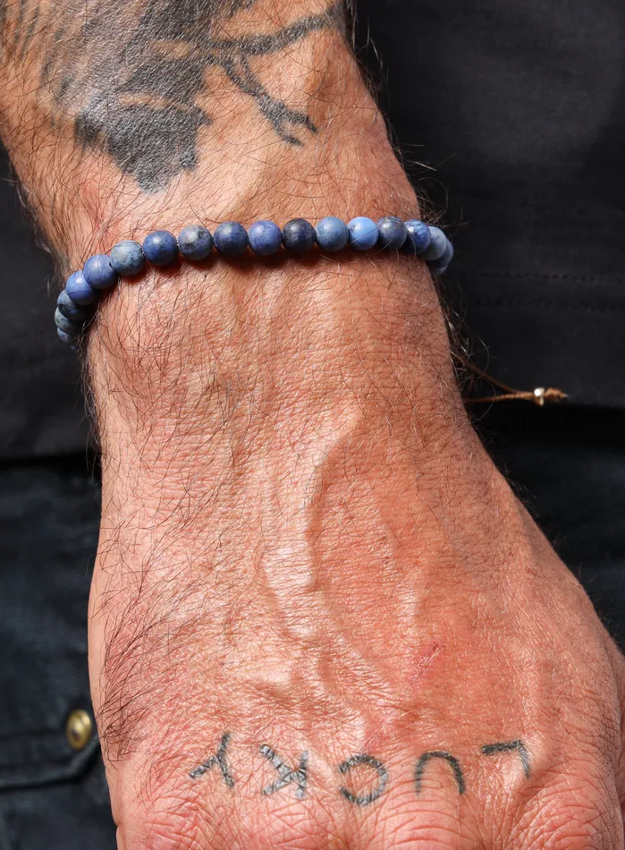 Dumortierite adjustable bead bracelet for Men WE ARE ALL SMITH Mens Jewelry Clothing Bracelets