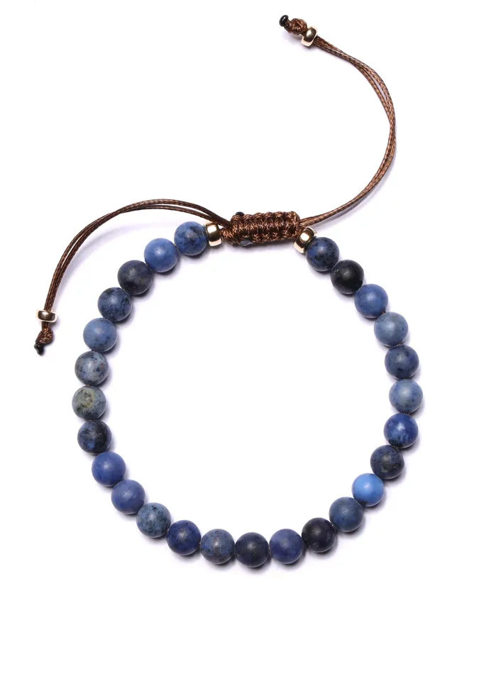 Dumortierite adjustable bead bracelet for Men WE ARE ALL SMITH Mens Jewelry Clothing Bracelets
