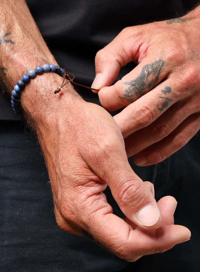 Dumortierite adjustable bead bracelet for Men WE ARE ALL SMITH Mens Jewelry Clothing Bracelets
