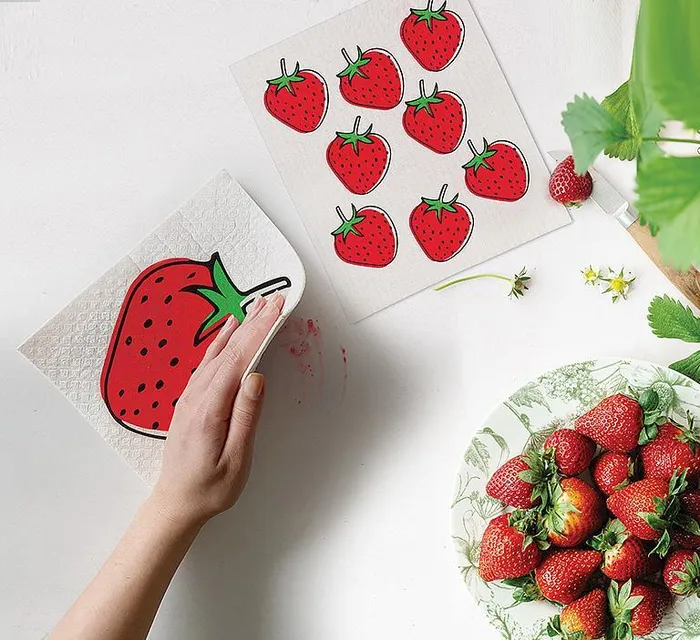 Earrings Abbott Strawberry Dishcloths Set2
