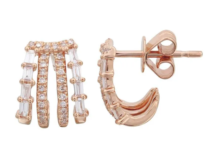 Earrings Alev Baguette and Pave Four Wrap Earrings
