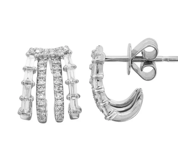 Earrings Alev Baguette and Pave Four Wrap Earrings