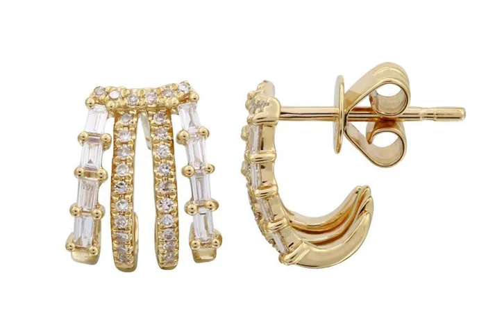 Earrings Alev Baguette and Pave Four Wrap Earrings
