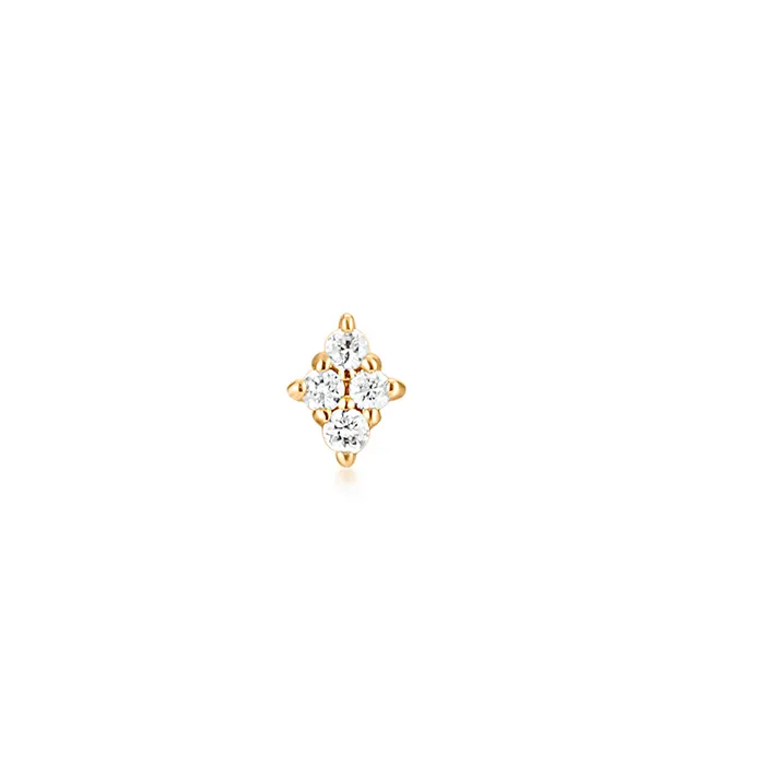 Earrings AMY Single Diamond Threadless Flatback Earring AURELIE GI