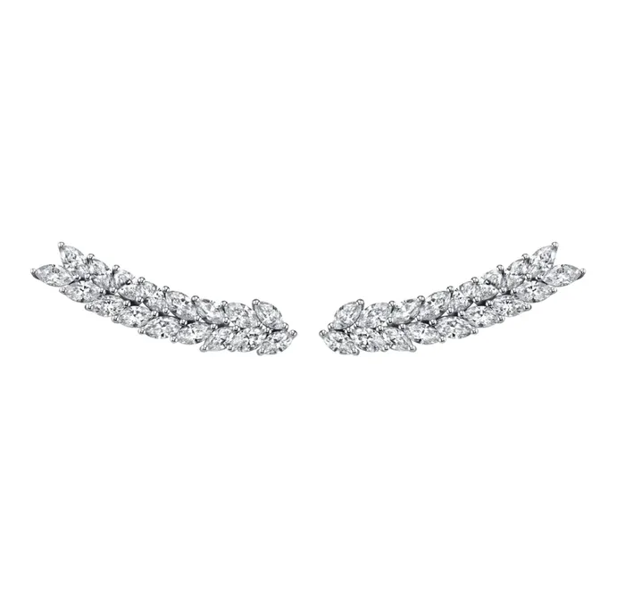 Earrings Anita Ko DOUBLE ROW MARQUISE DIAMOND FLOATING EARRINGS