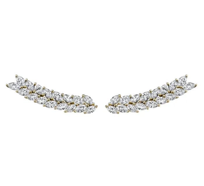 Earrings Anita Ko DOUBLE ROW MARQUISE DIAMOND FLOATING EARRINGS