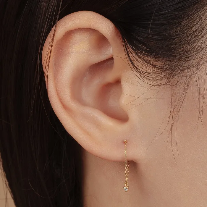 Earrings AURELIE GI LAUREL Diamond Chain Earrings