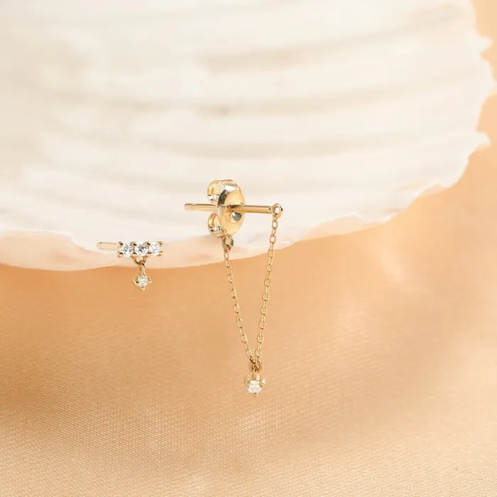 Earrings AURELIE GI LAUREL Diamond Chain Earrings