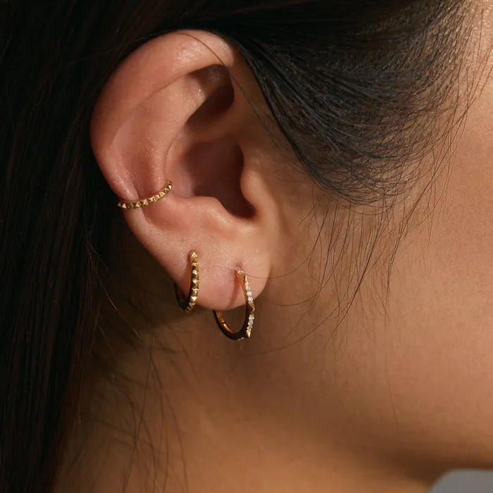 Earrings AURELIE GI NEPTUNE Diamond Constellation Huggie Hoop