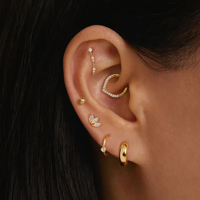 Earrings AURELIE GI SPHERE Round Threadless Flatback Earring
